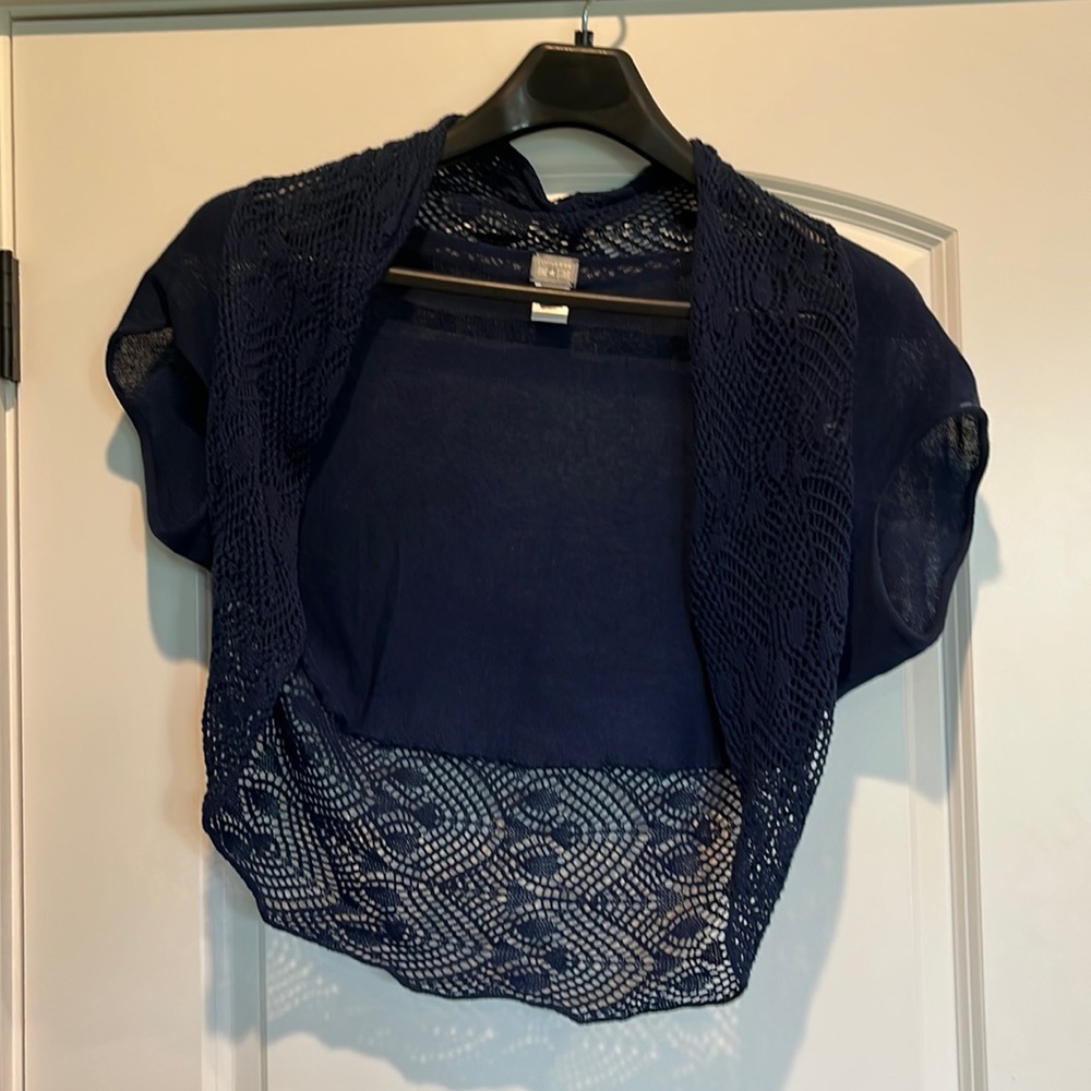 Womens, navy, half sweater